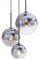MZStech Set 3-Light Globe Dégradé de couleur Suspension en verre, suspension moderne en verre Lustre Light (Argent)