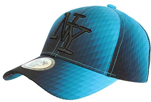 Kappe NY, Blau und Schwarz, Seventies Grafik, Original, Baseball Heptys – Herren, blau, Einheitsgröße