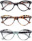 MODFANS Confezione da 3 Occhiali da Lettura per Donna, Cerniera a Molla,Leggera,Visione Chiara,Lente Trasparente con Custodia,colori misti