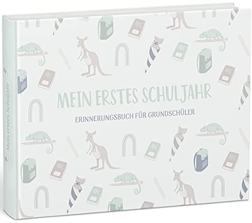 mintkind® Mein erstes Schuljahr Erinnerungsalbum zum Schulanfang I Geschenke zur Einschulung für Mädchen und Jungen I Schultüte Füllung | Geschenkideen für Schulanfänger Einschulung Geschenk