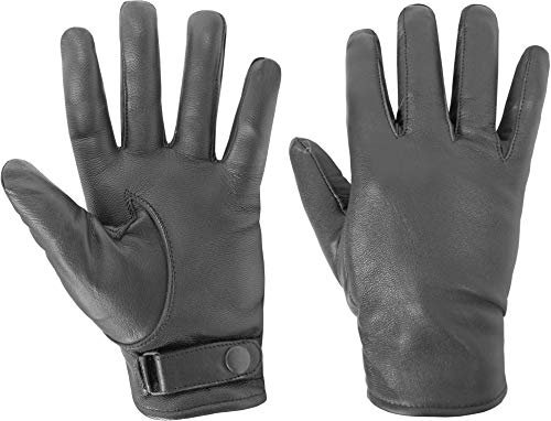 normani BW Lederhandschuhe gefüttert mit Druckknopfverschluss Farbe Hellgrau Größe 3XL