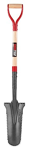 HANTOP Drain Spade Garden Digging Serrated Shovel Root Saw Spades with Wooden Handle for Digging, Cutting Roots,Transplanting,Trenching, 44 inches