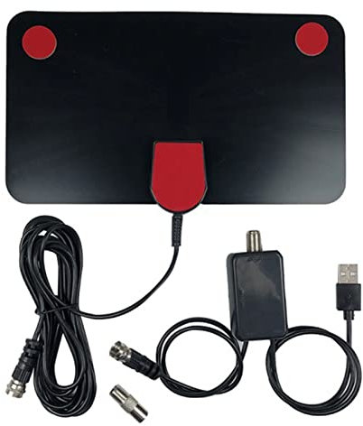 Antena Digital HD, Antena de TV Digital para Interiores Compatible con Antena de TV de Mejora de Señal Portátil 1080P con Amplificador para Noticias de Programas