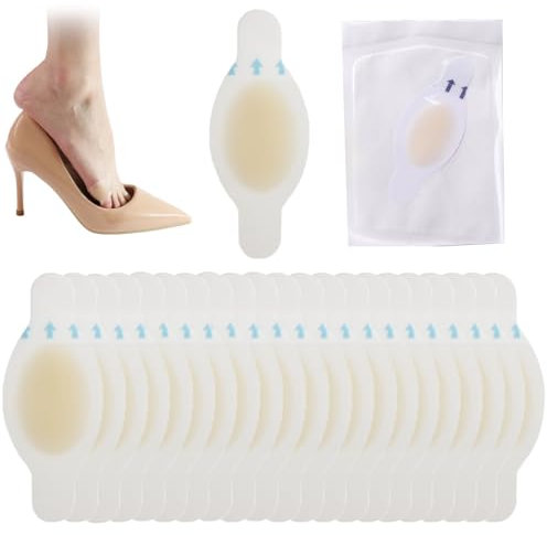 Confezione da 20 cerotti invisibili per vesciche idrocolloidali con cuscinetti in gel, idrosigillanti, per tallone, piede, dita dei piedi, guarigione più rapida delle ferite