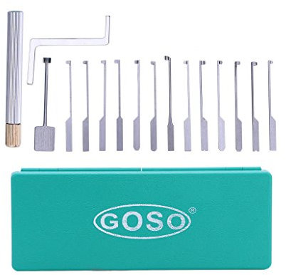 Juego de ganzúas de bloqueo de hoyuelos, herramienta de apertura de cerradura de doble extremo para principiantes y cerrajeros (GOSO)