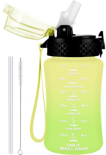 GOPPUS Borraccia per bambini da 350 ml/12 once con cannuccia Tritan borraccia con cinturino piccole bottiglie di succo per bambini con coperchio a scatto bottiglie per bambini a prova di perdite con