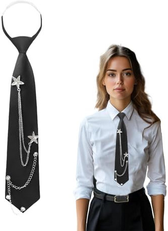 Kinretixia Krawatte für Damen und Mädchen - Lange, Schmale JK-Uniform-Krawatte, Verstellbar für Abschlussfeiern, Business