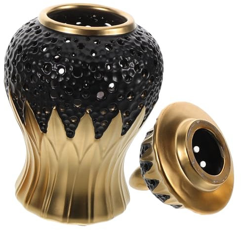 Amosfun Jarrón De Cerámica Con Tapa Para Almacenamiento Decorativo Tarro De Jengibre Tradicional Para Flores Decoración Del Hogar