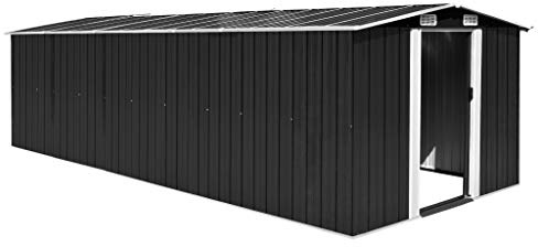 Emmtore Caseta de jardín Metal Antracita 257x580x181 cm
