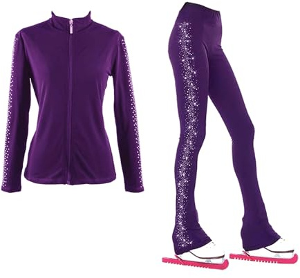 LIUHUO Is konståkning träningsbyxor jackor flickor kvinnor fleece varm träningsoverall