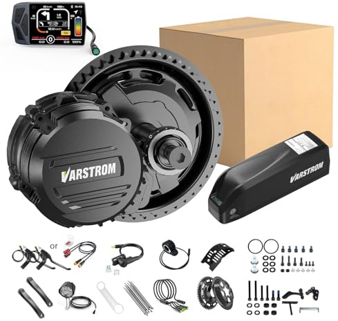 Varstrom 48V 1000W Kit Conversione Bici Elettrica Motore Centrale TSDZ16 con Sensore di Coppia, Display EKD01 & Batteria 52V 20Ah, Compatibile con BB68-73mm MTB e Tricicli CTB