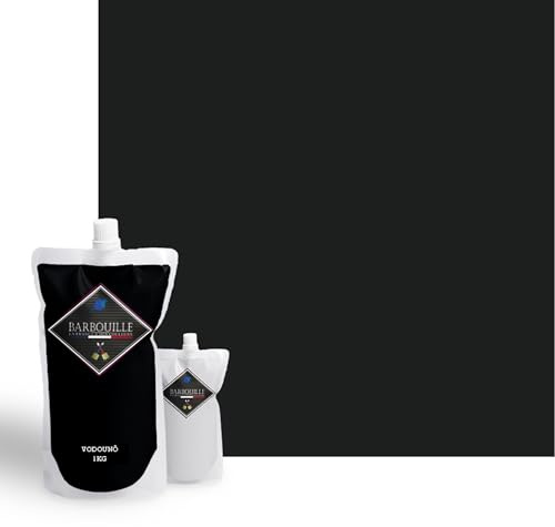 Peinture Résine Noir Vodounô - Résine Epoxy Bi-Composants - Effet Brillant - Peinture Mur, Plafond, Boiserie, Carrelage & Métal - Lessivable - COV A+ - Fabriquée En France - 750 ml - BARBOUILLE