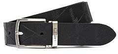 Lacoste Herren Gürtel RC4081, Männer Ledergürtel,Accessoire,30 mm breit,Dorn- und Koppelschließe mit Branding-Gravur,SCHWARZ (000),90