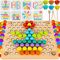 KRUZZEL Holz Clip Beads Brettspiel Perlen Regenbogen Montessori Spielzeug 22403