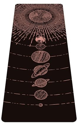 nuveti Printed Travel Yoga Mat-1/16 Inch Thick Non Slip Fitness Workout Mat with Carrying Bag, Foldable Lightweight Suede & Natural Rubber Yoga Mat for Yoga Pilates and Fitness 72 L x 24 W x 1.5mm