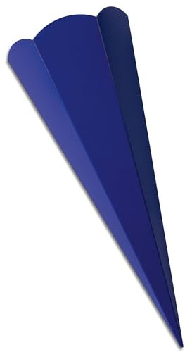 itenga Schultüten Rohling Zuschnitt aus stabilem Buntkarton glatt - 68cm - 6eckig - Schultüte Rohling zum Basteln (blau)