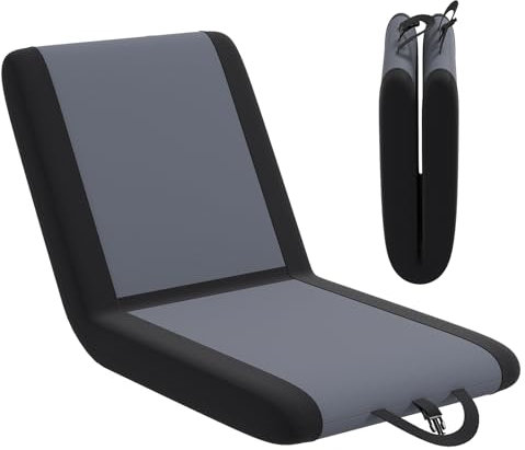 RELAX4LIFE Tragbarer Bodenstuhl, Stadionsitz klappbar, Gepolsterter Bodensessel mit 6-Fach Verstellbarer Rückenlehne & Tragegriff, Sitzgelegenheit für Camping Tribüne Konzert & Sportveranstaltung