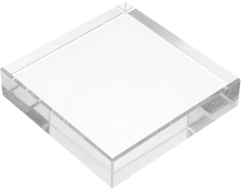 INOOMP Transparent Square Paperweight Clear Glass Block for Office Desk Decor Home Crafts Photography Reading Heavy Decorative Paperweight