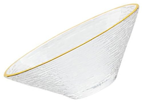 Sosoport Ciotola Insalatiera in Vetro Trasparente con Dorato Ampia per Frutta Snack e Dessert Contenitore Decorativo per Cucina Contemporanea per Feste e Riunioni Familiari