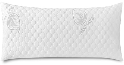 MERCURY TEXTIL- Almohada de Copos Viscoelásticos, Tejido Strech de Aloe Vera Transpirable y Termorregulable, Firmeza Media (135 cm)