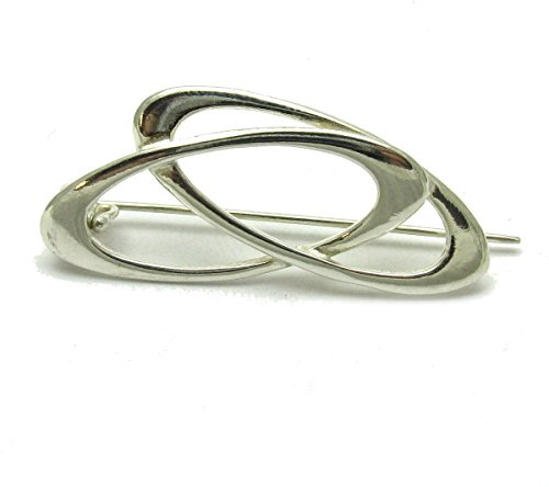 Sterling Silber Brosche Ellipse massiv 925 Empress