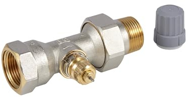 Danfoss RA2000 Fixed Capacity NPT Radiator Valves for Thermostats | Works with RA 2000 Radiator Operators 015G4290, 013G8562, 013G8565, 013G8564 | FPT x MPT Union Tailpiece (1 Straight)