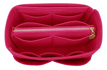 LEXSION Väskorganisatör av filt, Speedy Neverful PM MM, för handväska, organiseringsinsats med dragkedja, tygväska med bra form, 8021-rosy, storlek L2
