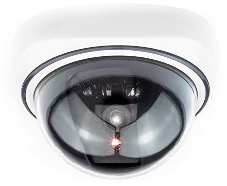 Telecamera di Sicurezza cupola Finta con LED Illuminati, Effetto Realistico CCTV Camera, per Interni ed Esterni, Impermeabile