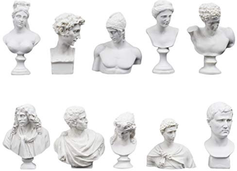 EXCEART 10Er Set Griechische Mythologie Mini Figuren - Harz Skulptur Retro Kunst FüR Zimmer, Stilvolle Desktop Ornament FüR BüRo Und Zuhause