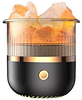 Humidificadores Humidificador de aire USB, difusor de Aroma, piedra de cristal, aceite esencial ultrasónico eléctrico, humidificador de aire for aromaterapia con luz LED de 7 colores para el dormitori