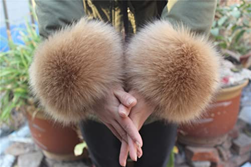 SYSUII - Puños de manga de pelo sintético, guantes de muñeca de pelo sintético suave para mujer, puños de piel de mujer, puños de piel sintética, puños de pelo de felpa, puños de piel para mujer