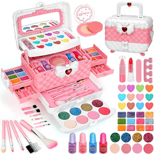 Kids Makeup Kit Girls Toys - Girl Make Up Set for Kid Children Princess Birthday for 3 4 5 6 7 8 9 10 11 12 Year Old