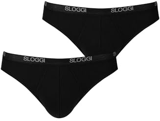 Sloggi Lot de 2, 4, 6 Slips pour Homme Maxi Mini Midi Hipster Rétro Packs Confortables Sous-vêtements Boxers en Coton pour Hommes, M