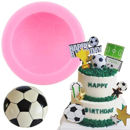 XMOLDNMS Fußball-Silikonformen, Ballkuchen-Fondantformen, Fußball-Pralinen-Bonbonformen Zum Dekorieren Von Kuchen, Cupcake-Topper, Blütenpaste, Polymer-Ton