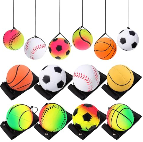 Wxgoqrcn Den 8-delade bollen med snöre barn tennisboll med snöre springboll är lämplig för barn och vuxna för att leka och handleder övningar, främjar avkoppling och minska stress