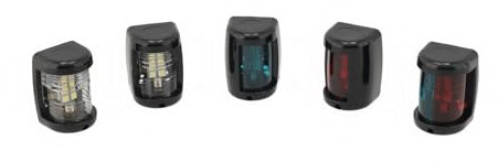 wellenshop LED Positionslichter schwarz, Navigationslicht für Boote, Toplicht, Hecklicht, Zweifarbenlaterne, Steuerbord, Backbord Farbe Steuerbordlicht