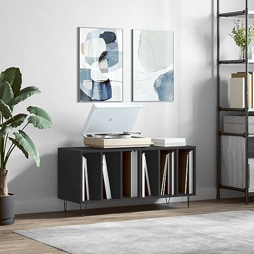 LLEZKBR Gabinetes y estantes de almacenamiento de medios, color negro, 100 x 38 x 48 cm, madera de ingeniería