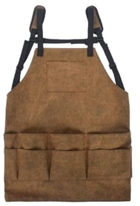 LSNNMU Tablier De Travail Tablier à Outils Multifonctionnel, Tablier de Travail du Bois, Tablier de Travail Unisexe en Toile cirée Robuste, Tablier imperméable for Outils(20oz Canvas 68x68cm)