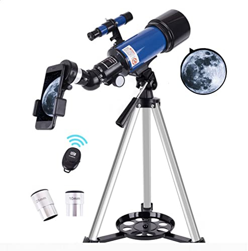 Telescopes for Adults and Kids, Professional Astronomy Telescope with 70mm Aperture and 400mm Focal Length, Telescope with Smartphone Adapter, Carry Bag and Adjustable Tripod