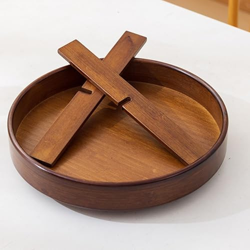 Carosello portaspezie in legno da 30,5 cm, antiscivolo, girevole, soluzione salvaspazio per riporre spezie e spezie con piatto girevole a 360° per un facile accesso a condimenti ed erbe aromatiche