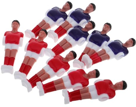 Amosfun Figuras de Futbolín Mini de Resina Rojo, 10 Piezas Realistas para Mesa de Futbolín, Accesorios Ideales para Casa y Oficina, Mejora la Coordinación