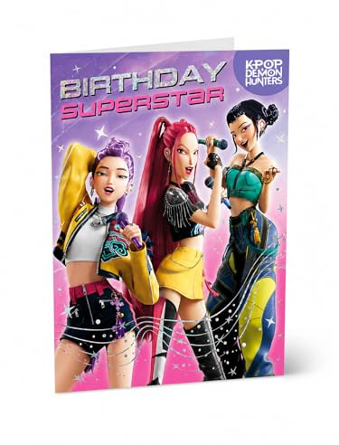 KPOP Carte d'anniversaire « Birthday Superstar » K-Pop Star pour filles – Thème musical coloré