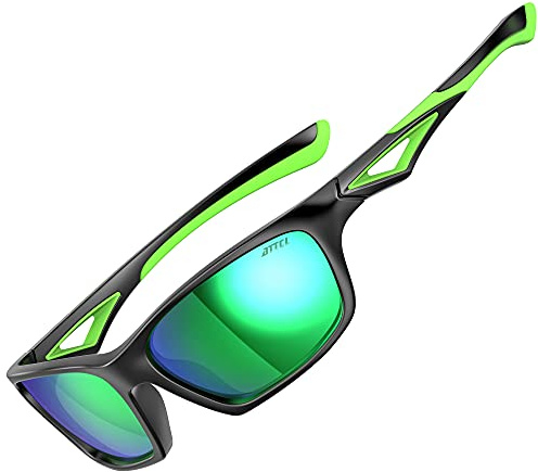 ATTCL Sports Polarisées Lunettes de soleil pour enfant anti UV400 Lunettes de soleil pour 3-10 ans fille et garçon JDRW001 black+Green