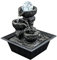 GEEZY Indoor Water Fountain - Crystal Ball Design Water Feature with LED Lights - Mains Powered & Self-Contained, Table Top, Relaxing & Tranquil - Perfect for Home, Living Room, Office Decor