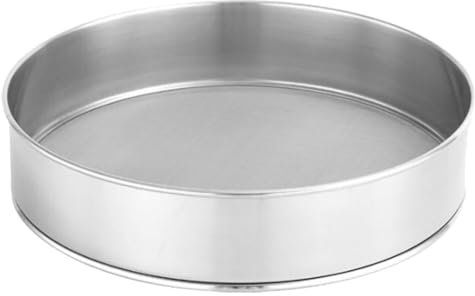 Cabilock Tamis à farine rond en acier inoxydable à mailles fines - Tamis à farine rond pour la pâtisserie - Tamis à farine - 25 cm