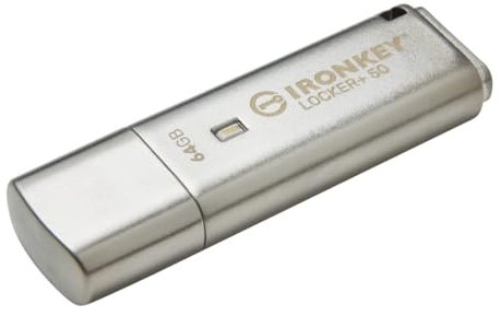 Kingston IronKey Locker+ 50 clé USB Chiffrement XTS-AES pour la Protection des données avec USBtoCloud Sauvegarde automatique-IKLP50-64GB