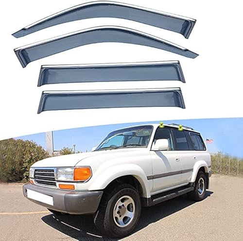 Juego de 4 Deflectores de Viento, Protector de Nieve para Lluvia Y Sol de Baja Acumulación de Calor para Reemplazo de Automóviles para Toyota LAND CRUISER FJ80