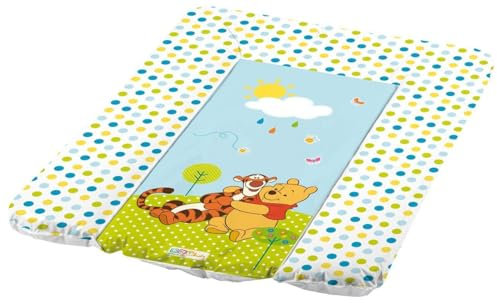 KiNDERWELT Premium Wickelauflage, wasserdichte Wickelunterlage mit Disney Winnie Puuh, 50x70 cm, abwaschbare Wickeltischauflage in Weiß, leicht zu tragen, erhöhter Liegekomfort