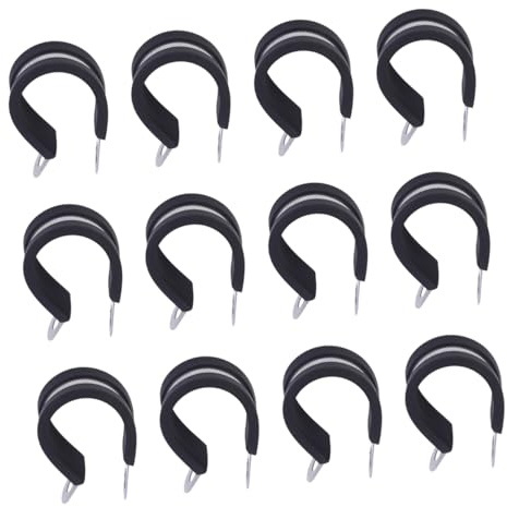 jojofuny 12 Pièces Serrer corde câble attache de tube de tuyau métallique des vis clip de cordon durite pince pour fil clip de fixation Acier inoxydable -fil Fer galvanisé
