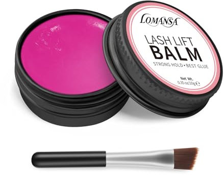 Lomansa Pegamento Lifting Pestañas, Bálsamo Pegamento Lifting de Pestañas, Pegamento de Pestañas, Fuerte Pegajosa Tratamiento 2 en 1 de Lifting y Nutrición(Rosa)